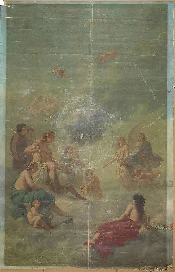 Apollo and Zeus, a Meeting in the Heavens - Ceiling Mural